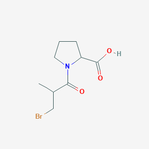 molecular formula C9H14BrNO3 B12068969 1-(3-Bromo-2-methylpropanoyl)pyrrolidine-2-carboxylic acid CAS No. 215780-02-2