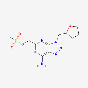 (7-amino-3-((tetrahydrofuran-2-yl)methyl)-3H-[1,2,3]triazolo[4,5-d]pyrimidin-5-yl)methyl methanesulfonate