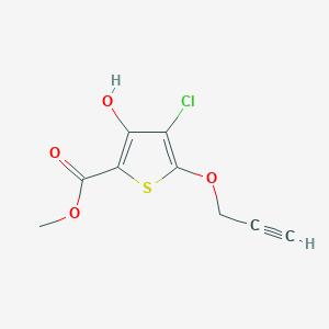 molecular formula C9H7ClO4S B12069057 Methyl 4-chloro-3-hydroxy-5-(prop-2-yn-1-yloxy)thiophene-2-carboxylate 