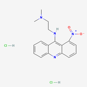 molecular formula C17H20Cl2N4O2 B1206906 Acridine, 9-((2-(dimethylamino)ethyl)amino)-1-nitro-, dihydrochloride CAS No. 15539-42-1