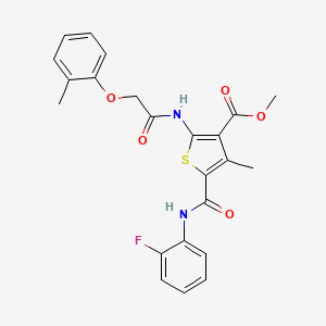 Methyl 5-((2-fluorophenyl)carbamoyl)-4-methyl-2-(2-(o-tolyloxy)acetamido)thiophene-3-carboxylate