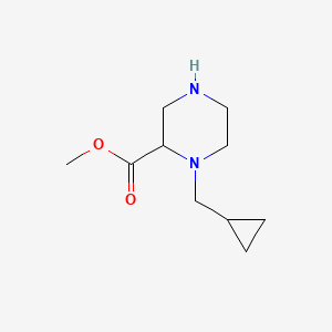 molecular formula C10H18N2O2 B12069091 Methyl 1-(cyclopropylmethyl)piperazine-2-carboxylate 