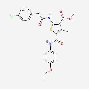 Methyl 2-(2-(4-chlorophenyl)acetamido)-5-((4-ethoxyphenyl)carbamoyl)-4-methylthiophene-3-carboxylate