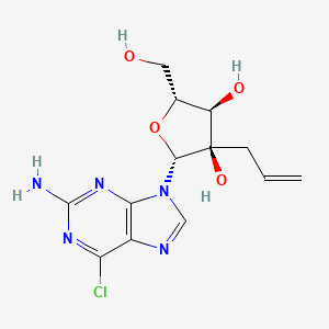 molecular formula C13H16ClN5O4 B12069171 9H-Purin-2-amine, 6-chloro-9-(2-C-2-propen-1-yl-beta-D-ribofuranosyl)- 