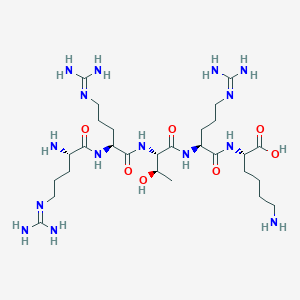 molecular formula C28H57N15O7 B12069185 L-Arginyl-L-arginyl-L-threonyl-L-arginyl-L-lysine CAS No. 647375-80-2