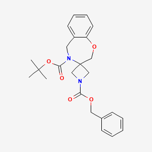 molecular formula C24H28N2O5 B12069255 1-Benzyl 4'-tert-butyl 2'H-spiro[azetidine-3,3'-benzo[f][1,4]oxazepine]-1,4'(5'H)-dicarboxylate 