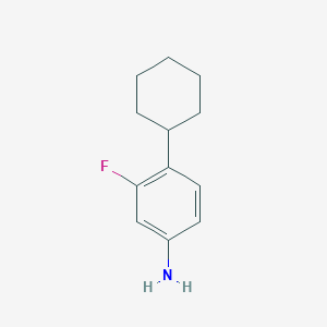 molecular formula C12H16FN B12069327 4-Cyclohexyl-3-fluoroaniline 