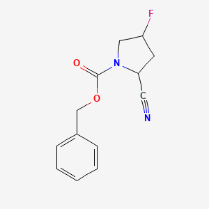 molecular formula C13H13FN2O2 B12069334 Benzyl 2-cyano-4-fluoropyrrolidine-1-carboxylate 