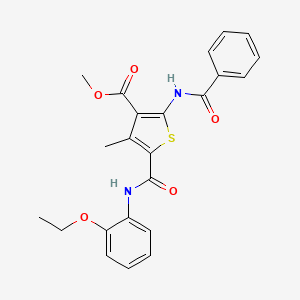 molecular formula C23H22N2O5S B12069359 Methyl 2-benzamido-5-((2-ethoxyphenyl)carbamoyl)-4-methylthiophene-3-carboxylate 