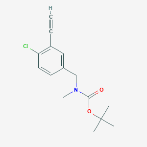 molecular formula C15H18ClNO2 B12069487 (4-Chloro-3-ethynyl-benzyl)-methyl-carbamic acid tert-butyl ester 