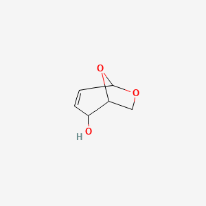 molecular formula C6H8O3 B12069553 1,6-Anhydro-2,3-dideoxy-beta-D-threo-hex-2-enopyranose 