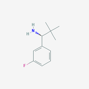 molecular formula C11H16FN B12069616 Benzenemethanamine, alpha-(1,1-dimethylethyl)-3-fluoro-, (alphaR)- CAS No. 473733-21-0