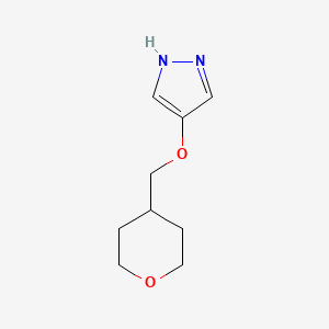 molecular formula C9H14N2O2 B12069623 4-((Tetrahydro-2H-pyran-4-yl)methoxy)-1H-pyrazole 