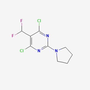 4,6-Dichloro-5-(difluoromethyl)-2-pyrrolidin-1-yl-pyrimidine