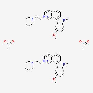 molecular formula C52H62N6O6 B1206968 10-Methoxy-2-(2-(1-piperidinyl)ethyl)-7H-pyrido(4,3-c)carbazolium CAS No. 72256-31-6