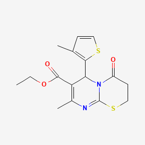 molecular formula C16H18N2O3S2 B1206970 8-甲基-6-(3-甲基-2-噻吩基)-4-氧代-3,6-二氢-2H-嘧啶并[2,1-b][1,3]噻嗪-7-羧酸乙酯 