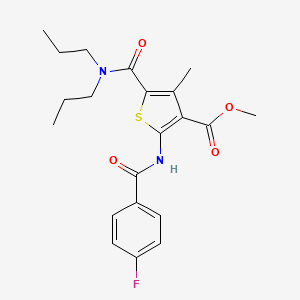 Methyl 5-(dipropylcarbamoyl)-2-(4-fluorobenzamido)-4-methylthiophene-3-carboxylate