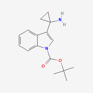 molecular formula C16H20N2O2 B12069715 tert-Butyl 3-(1-aminocyclopropyl)-1H-indole-1-carboxylate 