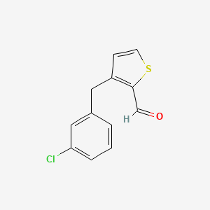 molecular formula C12H9ClOS B12069722 3-(3-Chlorobenzyl)thiophene-2-carbaldehyde 