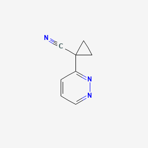 molecular formula C8H7N3 B12069736 1-Pyridazin-3-ylcyclopropanecarbonitrile 