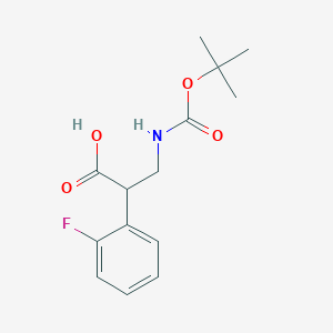 molecular formula C14H18FNO4 B12069741 a-[(Boc-amino)methyl]-2-fluorobenzeneacetic acid 