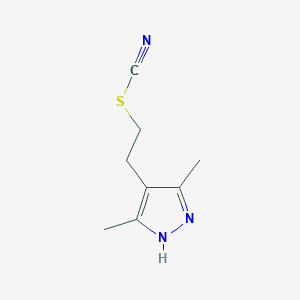 molecular formula C8H11N3S B12069906 2-(3,5-dimethyl-1H-pyrazol-4-yl)ethyl thiocyanate CAS No. 83467-30-5