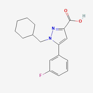 molecular formula C17H19FN2O2 B12069953 1-(Cyclohexylmethyl)-5-(3-fluorophenyl)-1H-pyrazole-3-carboxylic acid 