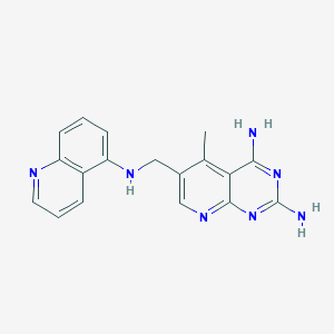 molecular formula C18H17N7 B1206996 6-([5-Quinolylamino]methyl)-2,4-diamino-5-methylpyrido[2,3-D]pyrimidine 