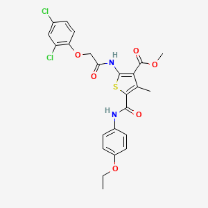 Methyl 2-(2-(2,4-dichlorophenoxy)acetamido)-5-((4-ethoxyphenyl)carbamoyl)-4-methylthiophene-3-carboxylate