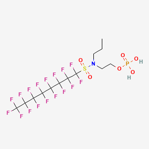 molecular formula C8F17SO2N(C3H7)CH2CH2OP(=O)(OH)2<br>C13H13F17NO6PS B12070013 Heptadecafluoro-N-(2-(phosphonooxy)ethyl)-N-propyloctanesulphonamide CAS No. 64264-44-4