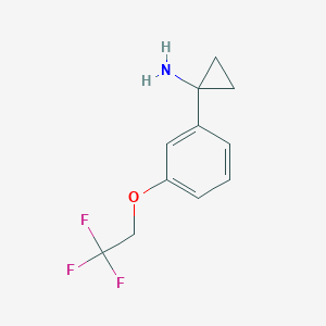 molecular formula C11H12F3NO B12070030 1-(3-(2,2,2-Trifluoroethoxy)phenyl)cyclopropanamine 