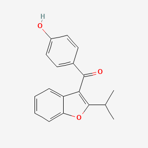 molecular formula C18H16O3 B1207006 (4-羟基苯基)(2-异丙基-1-苯并呋喃-3-基)甲酮 CAS No. 10454-62-3