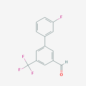 molecular formula C14H8F4O B12070075 3'-Fluoro-3-(trifluoromethyl)biphenyl-5-carboxaldehyde 