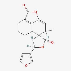 molecular formula C19H18O5 B1207008 Teuscorolide CAS No. 41759-79-9