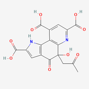 5-Hydroxy-4-oxo-5-(2-oxopropyl)-4,5-dihydro-1h-pyrrolo[2,3-f]quinoline-2,7,9-tricarboxylic acid