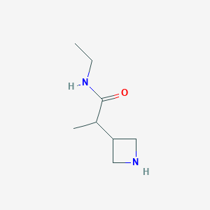 molecular formula C8H16N2O B12070141 2-(Azetidin-3-yl)-N-ethylpropanamide 