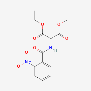molecular formula C14H16N2O7 B1207016 2-Nitrobenzoylaminomalonate CAS No. 54313-58-5