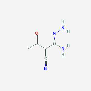 N'-amino-2-cyano-3-oxobutanimidamide