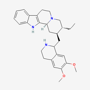 molecular formula C29H37N3O2 B1207018 17-Norcorynan, 16-(1,2,3,4-tetrahydro-6,7-dimethoxy-1-isoquinolinyl)- CAS No. 64091-47-0