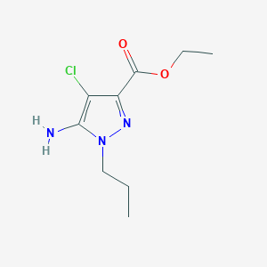 molecular formula C9H14ClN3O2 B12070246 Ethyl 5-amino-4-chloro-1-propyl-pyrazole-3-carboxylate 