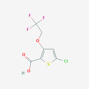 molecular formula C7H4ClF3O3S B12070291 5-Chloro-3-(2,2,2-trifluoroethoxy)thiophene-2-carboxylic acid 