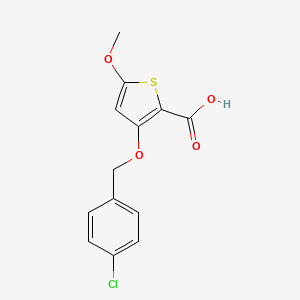 molecular formula C13H11ClO4S B12070363 3-((4-Chlorobenzyl)oxy)-5-methoxythiophene-2-carboxylic acid 