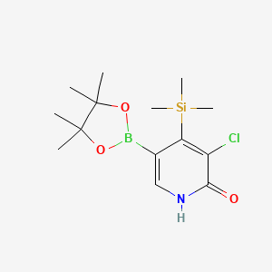 molecular formula C14H23BClNO3Si B12070475 3-chloro-5-(4,4,5,5-tetramethyl-1,3,2-dioxaborolan-2-yl)-4-(trimethylsilyl)pyridin-2(1H)-one 