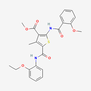 molecular formula C24H24N2O6S B12070654 Methyl 5-((2-ethoxyphenyl)carbamoyl)-2-(2-methoxybenzamido)-4-methylthiophene-3-carboxylate 