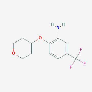 molecular formula C12H14F3NO2 B12070719 2-(Oxan-4-yloxy)-5-(trifluoromethyl)aniline 