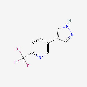 molecular formula C9H6F3N3 B12070730 5-(1H-Pyrazol-4-yl)-2-trifluoromethyl-pyridine 