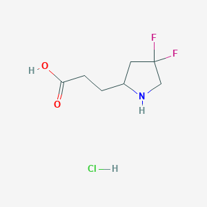 3-[(2R)-4,4-difluoropyrrolidin-2-yl]propanoic acid;hydrochloride