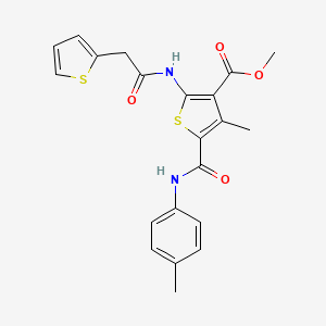 Methyl 4-methyl-2-(2-(thiophen-2-yl)acetamido)-5-(p-tolylcarbamoyl)thiophene-3-carboxylate