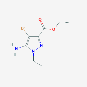 molecular formula C8H12BrN3O2 B12070855 Ethyl 5-amino-4-bromo-1-ethylpyrazole-3-carboxylate 