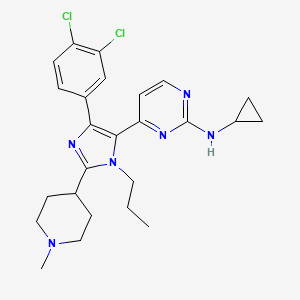 N-cyclopropyl-4-[4-(3,4-dichlorophenyl)-2-(1-methylpiperidin-4-yl)-1-propyl-1H-imidazol-5-yl]pyrimidin-2-amine